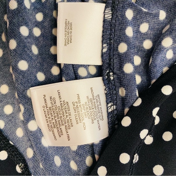 Anne Klein NWT Women’s Black and White Polka Dot Blouse - Picture 7 of 9